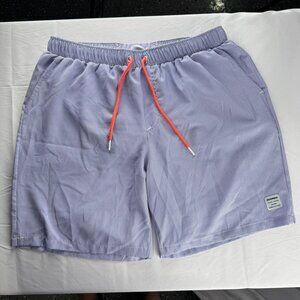 Men's X-Large Mossman light blue geometric shape Swim Trunks Mesh Lined tropical